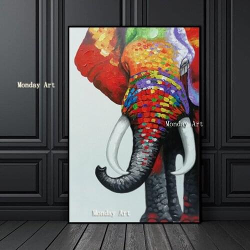Big size elephant painting 100% Hand painted animal Oil Painting On Canvas artwork Wall Art Pictures For Living Room Home Decor