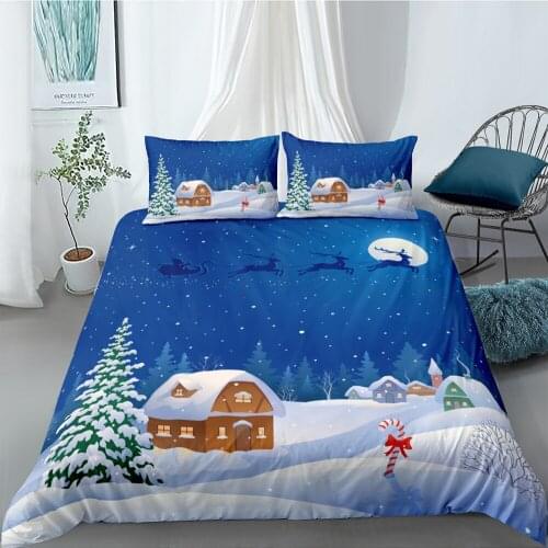 Christmas Eve Bedding Set Queen Cartoon Fashionable Duvet Cover For Kids King Twin Full Single Double Unique Design Bed Set