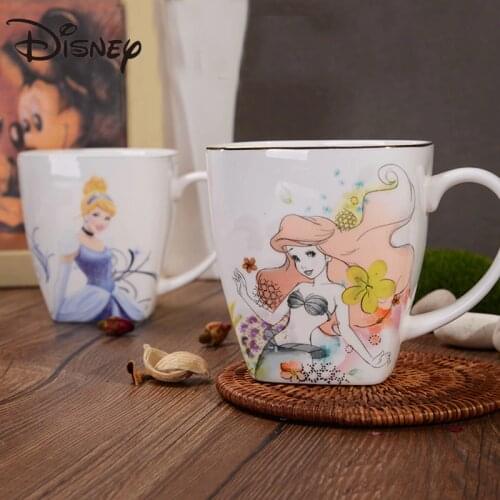 Disney Princess Bone China Mug Large Capacity Water Cup Household Ceramic Cup Creative Coffee Cup Milk Cup Gift Collection Cup