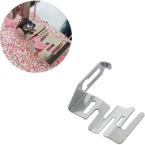 1pcs Elastic Cloth Fabric Rolling Edge Sewing Machine Foot New Metal Elastic Band DIY Sewing Legs Feet for Sewing Machines 29306