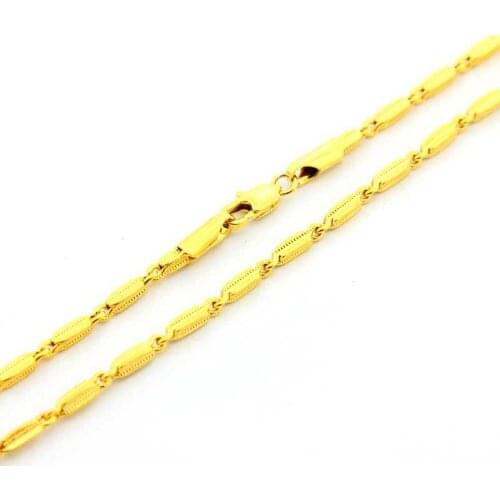 Hot sell 2016 Lovely Pure gold color necklaces thin lock chain bead necklace Jewelry European Style YHDN106