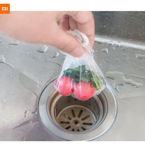 100pcs xiaomi Kitchen garbage bags anti-clogging sink strainer dishwashing sink drain residue filter water cut bag
