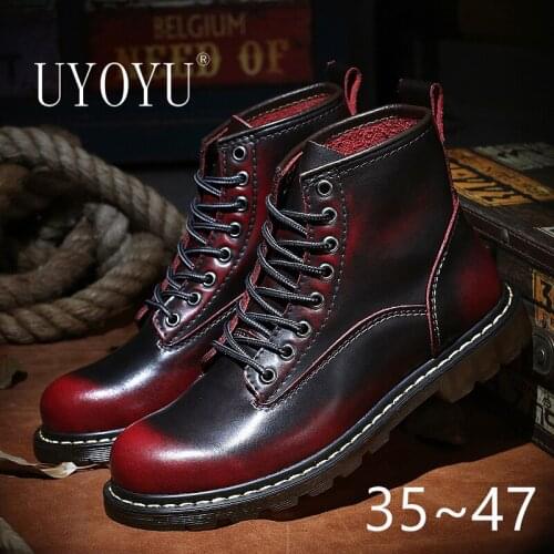 Coturno Men 2020 Martinss Leather shoes High Top Fashion Winter Warm Snow shoes Motorcycle Ankle Boots Couple Unisex Doc boots