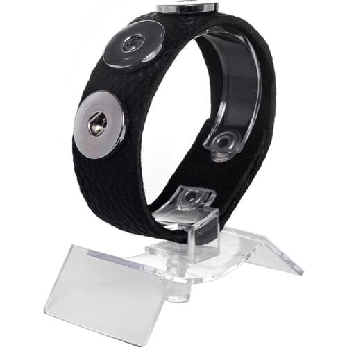 SLB18-14 DIY OEM 24CM soft imported Full-Grain real leather snaps bracelets for snaps buttons fit ginger snaps