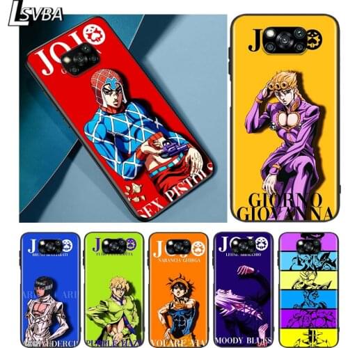 JoJos Bizarre Adventure for Xiaomi Redmi K30 K30S Mi 10T Lite Pro Poco X3 NFC X2 M3 M2 F2 Pro C3 F1 Soft Black Phone Case