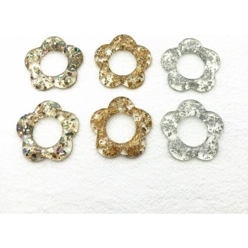 New arrival! Mix color 36x35mm 30pcs Acrylic Flower-shape Charm for earrings,Earring parts,jewelry findings