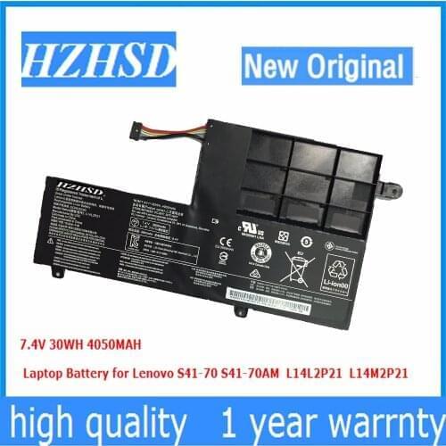7.4V 30wh New Original L14L2P21 Laptop Battery for LENOVO Yoga 500-14ISK S41-70 S41-75 S41-70AM-IFI S41-35 L14M2P21 2ICP6/54/90