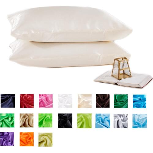 Pure Silk Pillowcase Slip Imitated Mulberry Plain Bed 100% Satin Queen Pillow case Cover King Twin Home White Soft Comfortable