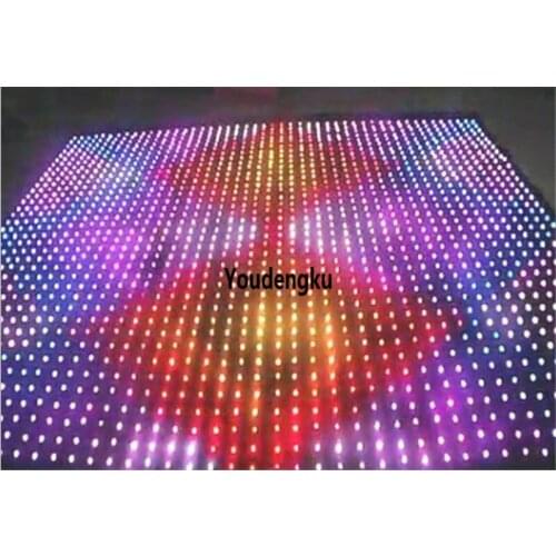 P18 2x3m/2x4m/3x4m/3x6m/4x6m/4x8m led vision curtian wedding decoration backdrop fireproof rgb 3in1 led video curtain