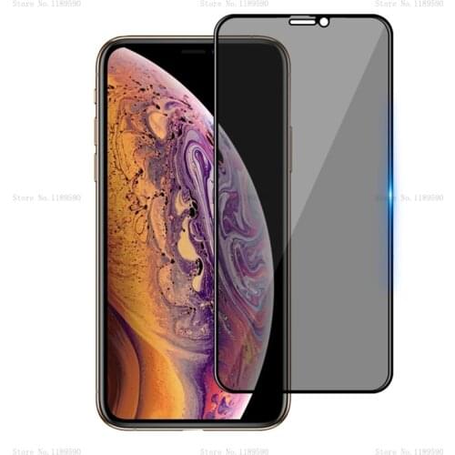 Full Cover Private Screen Protector For iPhone X XS MAX XR Antispy Tempered Glass For iPhone 11 Pro 6 7 8 Plus Protective Glass