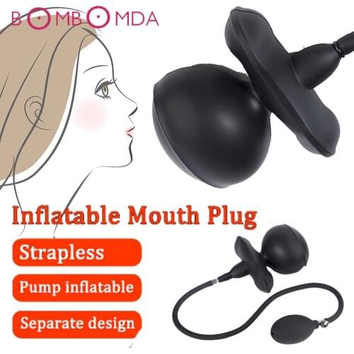 Sex Shop Strapless Mouth Gag Inflatable Expansion Open Mouth Ball Gag Restraint Slave Bondage Adult Games Sex Toys For Couples