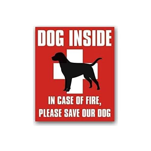 Dog Inside in Case of Fire Please Save Our Dog Sticker (Vinyl pet fire Safety)