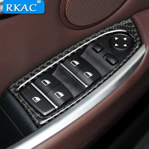 For BMW F07 5GT 2011-2017 Carbon Fiber Car Window Lifter Control Frame Window Switch Decor Armrest Panel Refit Interior Sticker