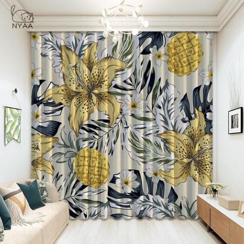 Green Plant Leaves Curtain Living Room Accessories Curtains In The Kitchen Home Decoration Modern Curtains For Car Micro Shading