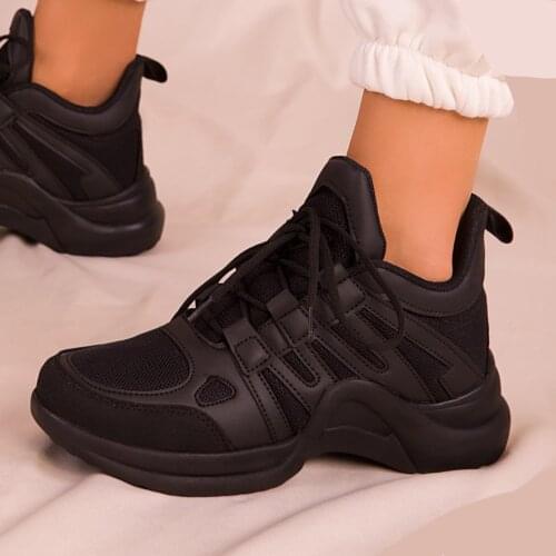 Womens Black Sneaker Sports Shoes