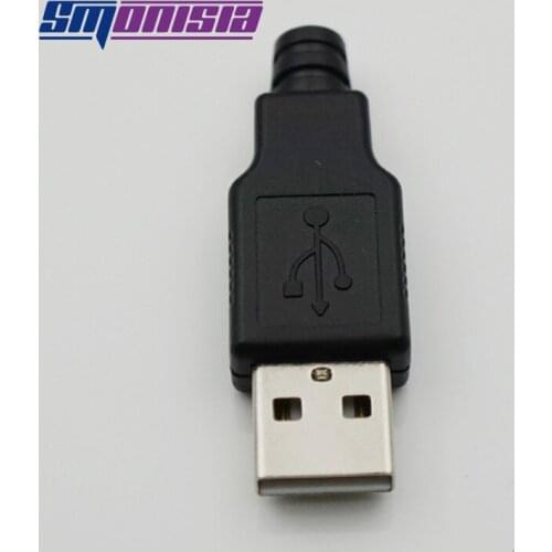 Smonisia 100pcs 2.0 usb Male Plug USB 2.0 Male Connector plug welding Data OTG line Connector DIY accessories