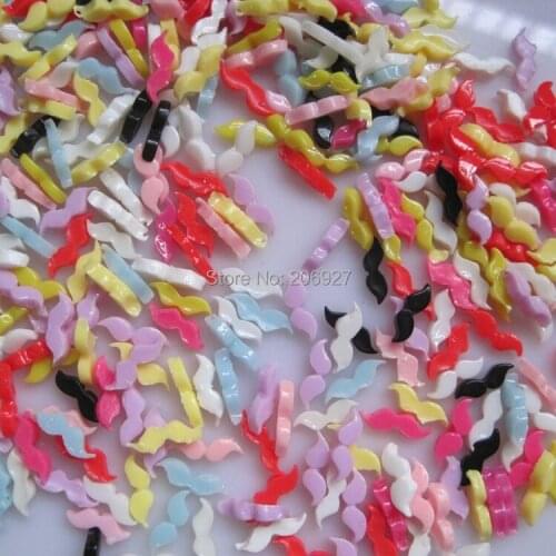#19 30pcs Cute Mix Moustache Shape Nail Resin Decoration Outlooking