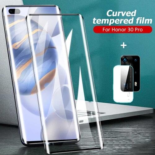 2 in 1 Camera Lens Screen Protector For Huawei P30 Pro P40 P30 Pro P40Pro Glass Protective Glass HD Curved Tempered Film cover