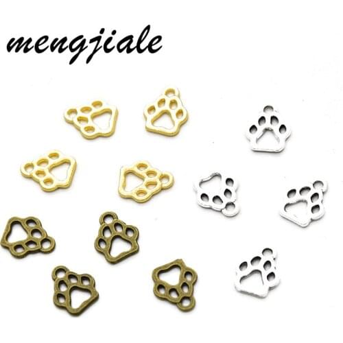 32PCS Wholesale Vintage Metal Dog Claw Bear Paw Charms For Jewelry Accessories Handmade DIY Craft