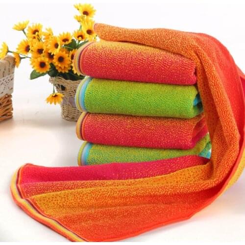 34*75cm Super Soft Rainbow Cotton Face Towel Home Bath Face Hand Adults Absorbent Beach Terry Luxury Towel Toalla Playa