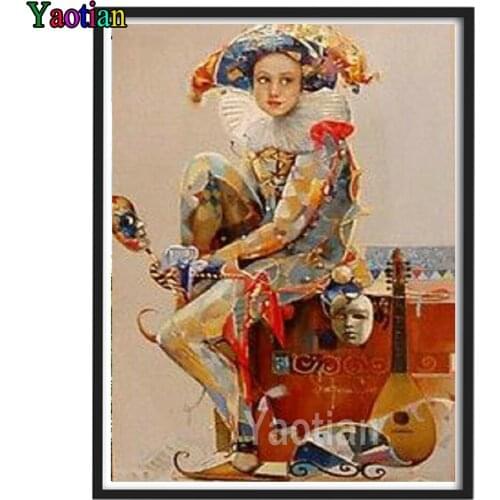5D Diamond Painting Abstract clown woman Diamond Mosaic Full Square Drills Artwork Embroidery Rhinestone Decoration