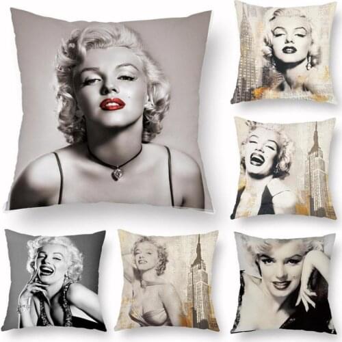 American Style Marilyn Monroe Cushion Cover Classic Character Series Beauty Girl Pillow Cases Retro Home Decor For Cafe Chair