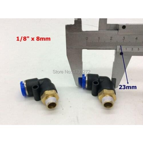 Free shipping 5pcs 8mm 1/8 inch threaded elbow pu hose connector 90 degree nylon pipe joint pneumatic air fitting,copper fitting