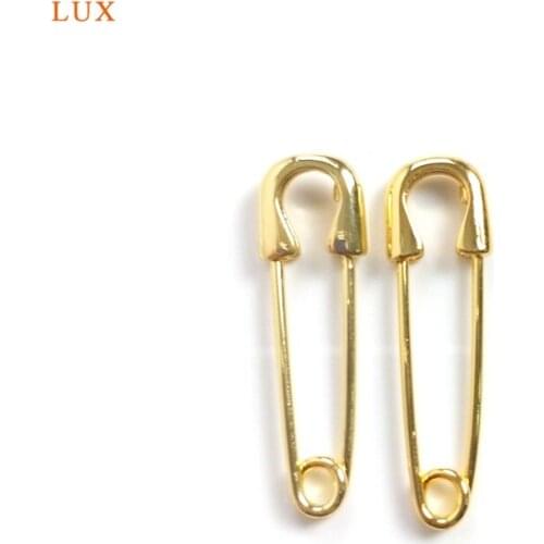 5psc Brass Plated Safety Pin Charm Gold Safety Pin Pendant Necklaces For Women Safety Pin Earrings Gold Connector Charm Jewelry