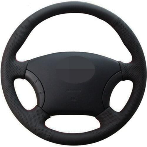 Car Steering Wheel Covers DIY Hand-stitched Black Genuine Leather For Great Wall Haval Hover H3 H5 Wingle 3 Wingle 5