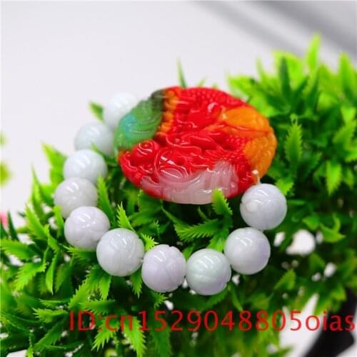 Color Jade Dragon Bracelet Gifts Amulet Fashion Women Jadeite for Charm Natural Beads Bangle Elastic Jewellery Men