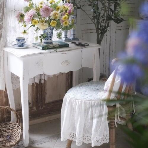 Farmhouse Decor Retro Hand Painted Wooden Console Table with A Drawer