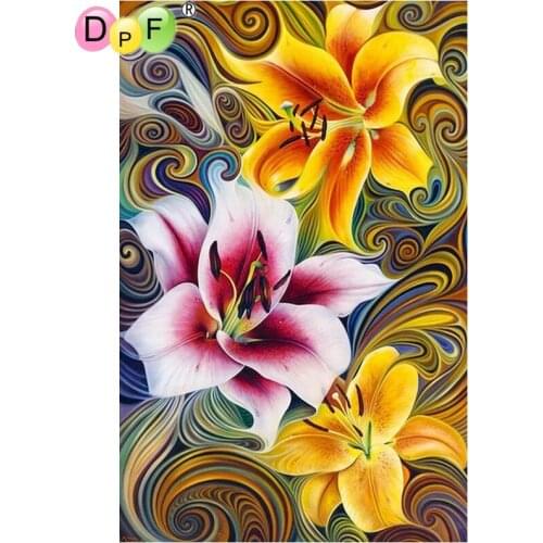 DPF 5D full Round DIY Magic Cube Diamond Painting Symphony Lily Cross Stitch Crafts Diamond Embroidery Mosaic Home Art Decor