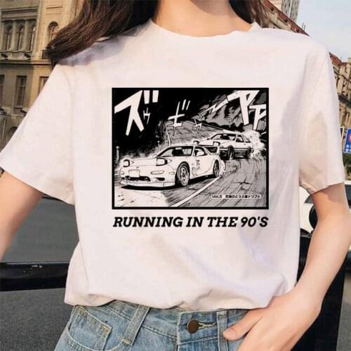 Initial D T-Shirt Hot Japanese Anime Cartoon Kawaii Summer Tops Men/women Graphic Tees Unisex Funny Harajuku Manga T shirt Male