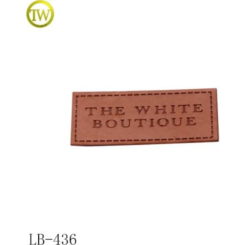 LB436 Custom Brand Logo Embossed Fashion Denim Jeans Back Leather Patches for Garment