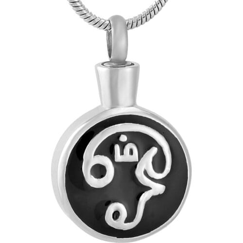 IJD9731 Unisex Solitaier Metal Stainless Steel Trendy Design Round Cremation Jewelry Pendants