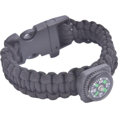 Camping Rescue Emergency Rope Bangles Compass Outdoor Survival Bracelet Men Women Braided Band Multi-function