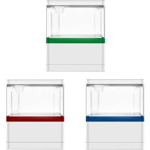 Desktop Fish Tank with LED Light Small Betta Tank USB Charging Office Self-Sustaining Mini Aquarium Aquaponics Ecosystem