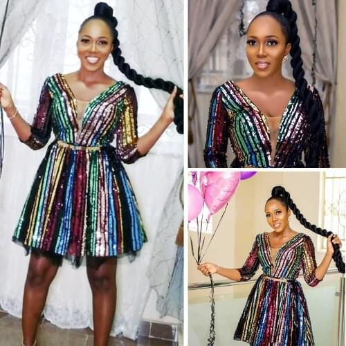 2021 New Fashion African Women Sequins Long Dress Party Evening Elegant Luxury Maxi Dress Half Sleeve Africa Kanga Clothing Slim