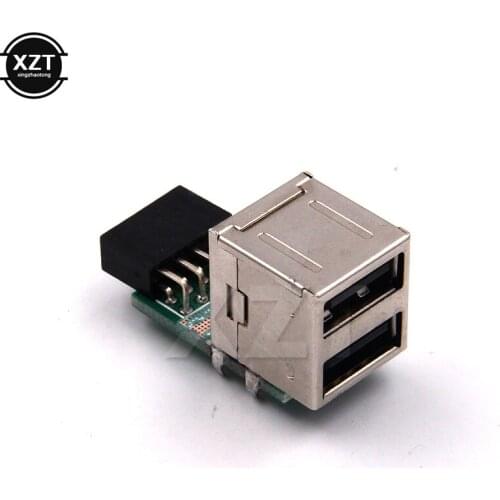 Newest Arrival USB 2.0 9Pin Female 2 Port A Female Adapter Converter Motherboard PCB Board Card Extender Internal PC