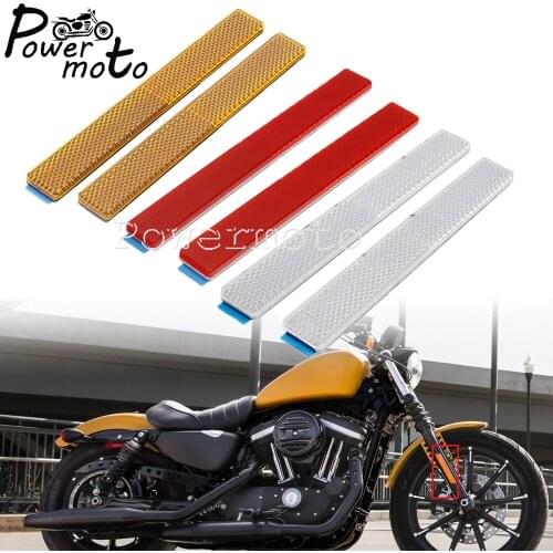 Motorcycle Front Fork Lower Legs Slider Warning Reflective Plate Tape Sticker Universal Dirt Bike Car Rectangle Safety Reflector