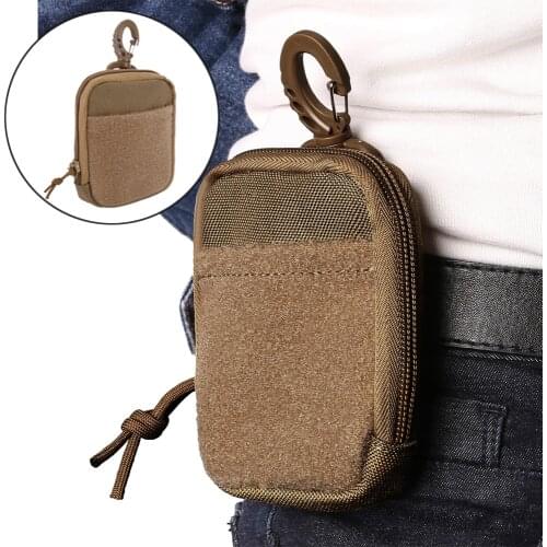 Portable Tactical Molle Pouch 800D Nylon Mini Storage Bag First Aid EDC Gear Pouch with Loop Panel