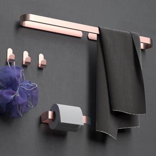 Pink towel rack Nordic single bar bathroom towel bar bathroom towel towel rack no punching bathroom hanger