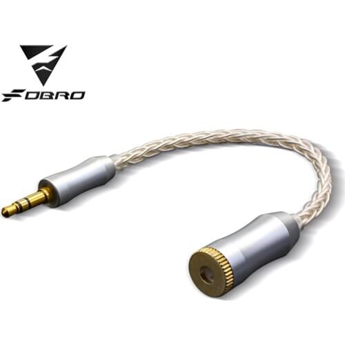 2.5/3.5mm to 4.4mm Balanced Audio Adapter Male Conversion Cable Earphone 8 Core 6N Silver Plating Single Crystal Copper Cable