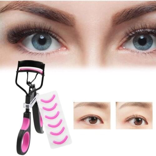 Eyelash Curler Silicone Pad Partial Eyelash Curling Auxiliary Beauty Tool Stainless Steel Portable Wide-Angle Clip Eyelashcurler