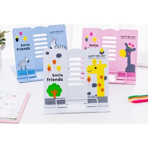Cartoon Reading Bookends Multifunctional Metal Book Holder Foldable Document Stand Desk Adjustable Book Display Stand