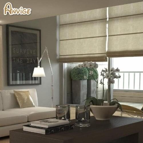 Included Mechanism Easy Install Cotton/Linen Fabric Roman Blinds Roman Shades For Living Room Window Curtains