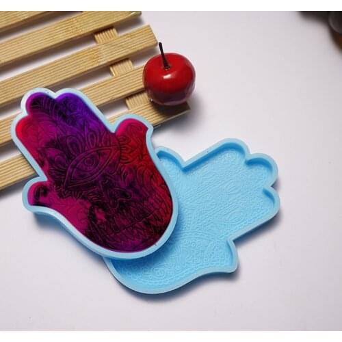 Fatima Hand Coaster Epoxy Resin Mold Palms Cup Mat Mug Pad Silicone Mould DIY Crafts Ornaments Home Decorations Casting Tools