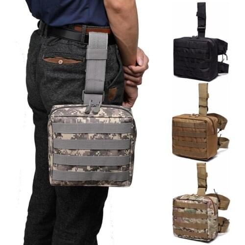 Military Thigh Molle Pack Nylon Tactical Drop Leg Bag Camping Cycling Army Hunting CS Hanging Tactical Tool Bag High Capacity