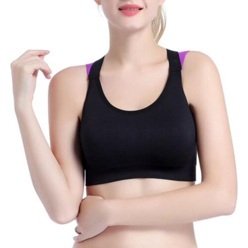 Women Sexy Sports Bra Cross Strap Push Up Running Bras Fitness Gym Breathable