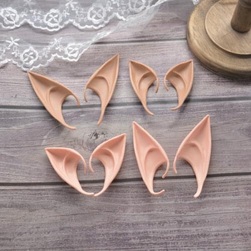 1Pair Halloween Latex Elf Ears High Simulation Soft Harmless False Ears Props Fairy Angel Dress Up Cosplay Hook Christmas Decor